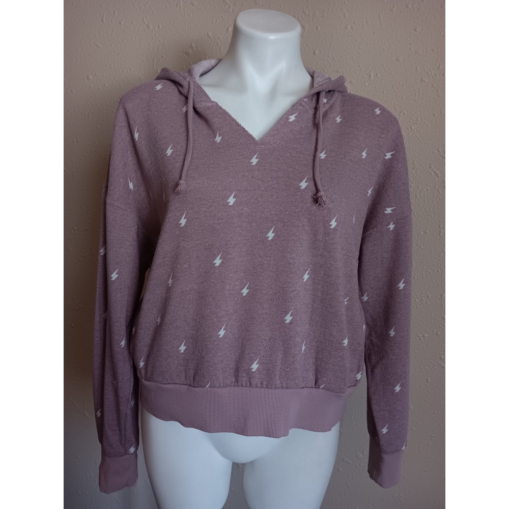 Hippie Rose Purple Boxy Hoodie with V-Neck